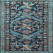 Square Machine Washable Persian Light Blue Traditional Rug, wshtr4574lblu