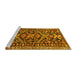 Sideview of Machine Washable Persian Yellow Traditional Rug, wshtr4574yw