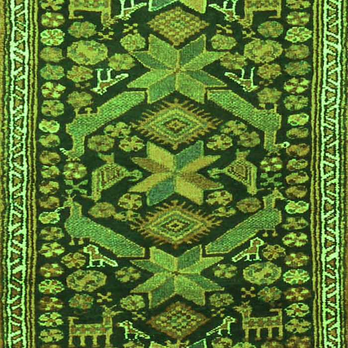 Serging Thickness of Machine Washable Persian Green Traditional Area Rugs, wshtr4574grn