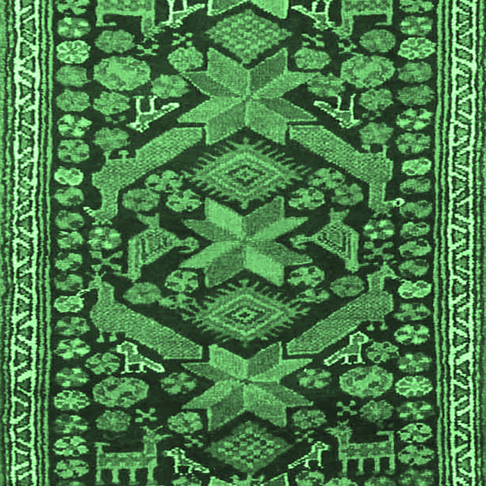 Machine Washable Persian Emerald Green Traditional Area Rugs, wshtr4574emgrn