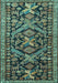 Machine Washable Persian Turquoise Traditional Area Rugs, wshtr4574turq