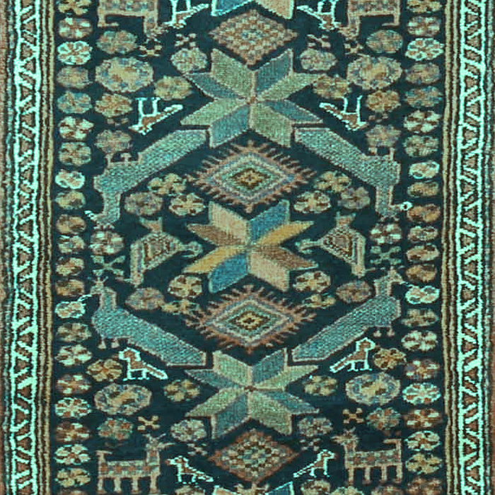Machine Washable Persian Turquoise Traditional Area Rugs, wshtr4574turq