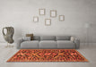 Machine Washable Persian Orange Traditional Area Rugs in a Living Room, wshtr4574org