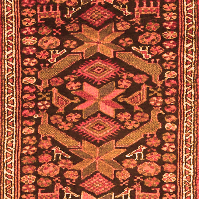 Serging Thickness of Machine Washable Persian Orange Traditional Area Rugs, wshtr4574org