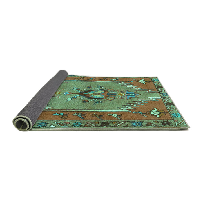 Sideview of Persian Turquoise Traditional Rug, tr4575turq