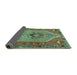 Sideview of Persian Turquoise Traditional Rug, tr4575turq
