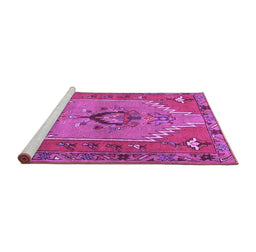Sideview of Machine Washable Persian Purple Traditional Area Rugs, wshtr4575pur