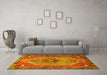 Machine Washable Persian Yellow Traditional Rug in a Living Room, wshtr4575yw