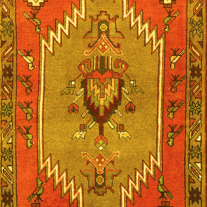 Machine Washable Persian Yellow Traditional Rug, wshtr4575yw