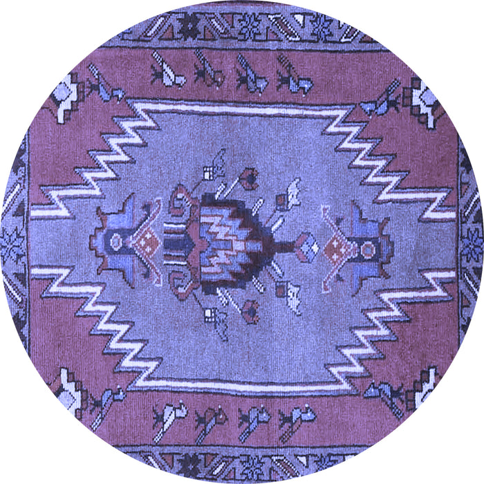 Round Persian Blue Traditional Rug, tr4575blu