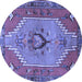 Round Persian Blue Traditional Rug, tr4575blu