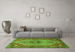 Machine Washable Persian Green Traditional Area Rugs in a Living Room,, wshtr4575grn