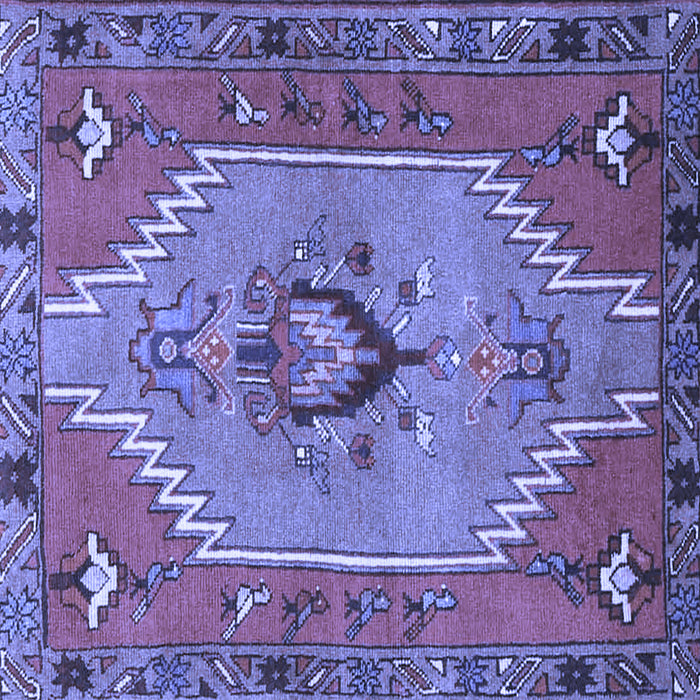Square Persian Blue Traditional Rug, tr4575blu