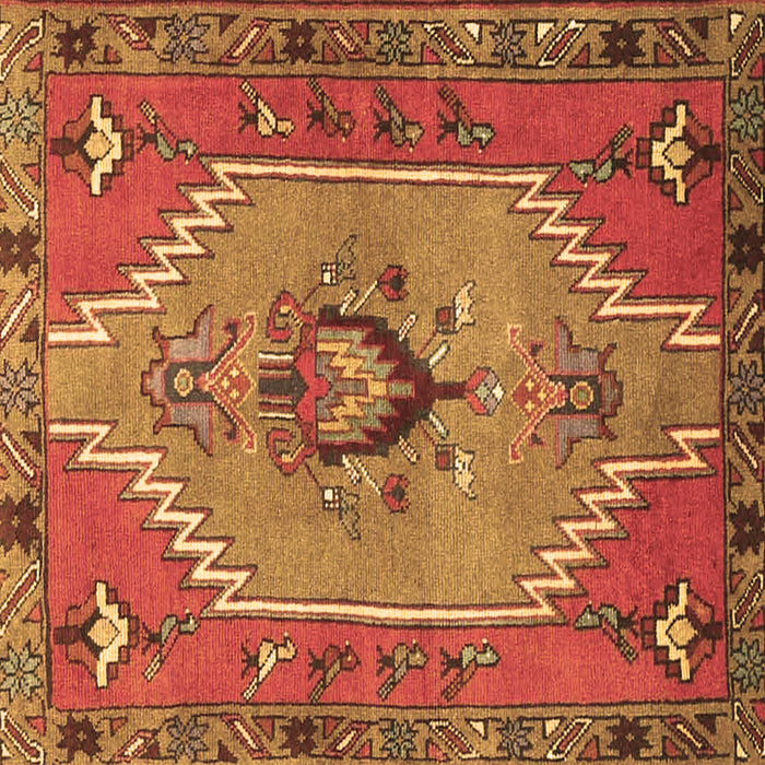 Square Persian Brown Traditional Rug, tr4575brn