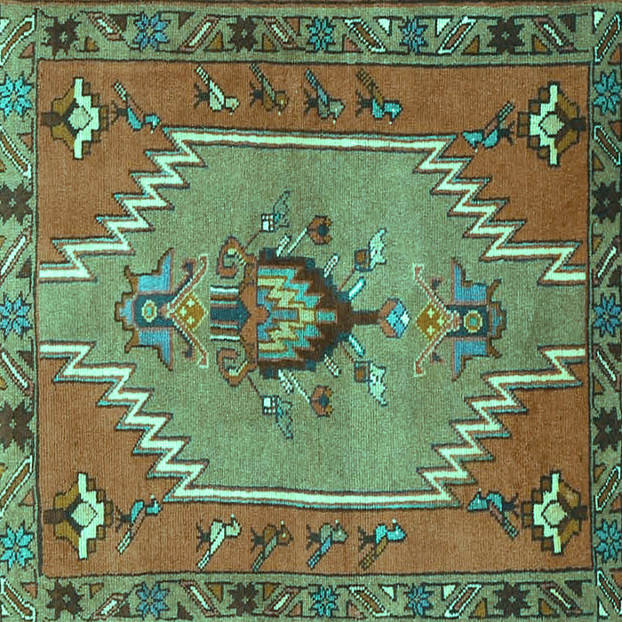 Square Persian Turquoise Traditional Rug, tr4575turq