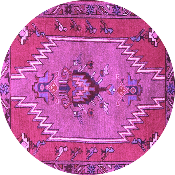 Round Persian Purple Traditional Rug, tr4575pur