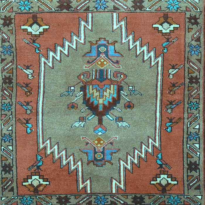 Square Persian Light Blue Traditional Rug, tr4575lblu