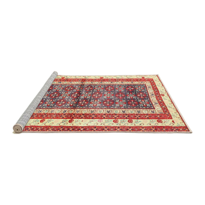 Sideview of Machine Washable Traditional Brown Rug, wshtr4576