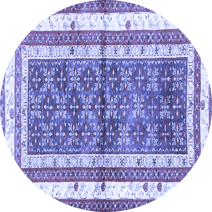 Round Persian Blue Traditional Rug, tr4576blu