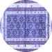 Round Persian Blue Traditional Rug, tr4576blu