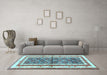 Machine Washable Persian Light Blue Traditional Rug in a Living Room, wshtr4576lblu