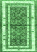 Machine Washable Persian Emerald Green Traditional Area Rugs, wshtr4576emgrn