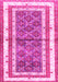 Machine Washable Persian Pink Traditional Rug, wshtr4576pnk