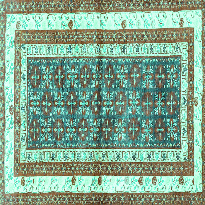 Square Persian Turquoise Traditional Rug, tr4576turq