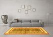 Machine Washable Persian Yellow Traditional Rug in a Living Room, wshtr4576yw