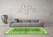 Machine Washable Persian Green Traditional Area Rugs in a Living Room,, wshtr4576grn