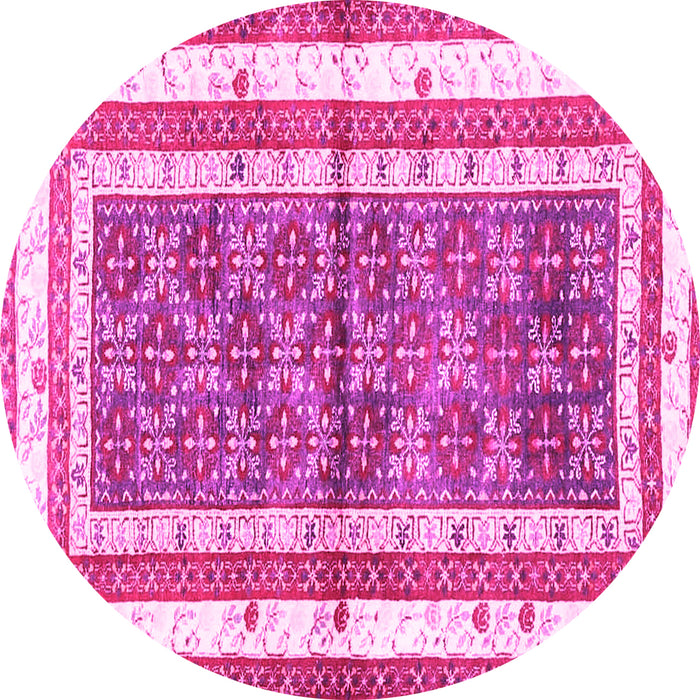 Round Persian Pink Traditional Rug, tr4576pnk