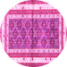Round Persian Pink Traditional Rug, tr4576pnk