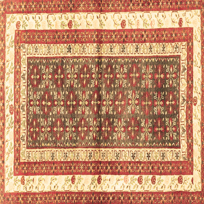 Square Persian Brown Traditional Rug, tr4576brn