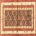 Square Persian Brown Traditional Rug, tr4576brn