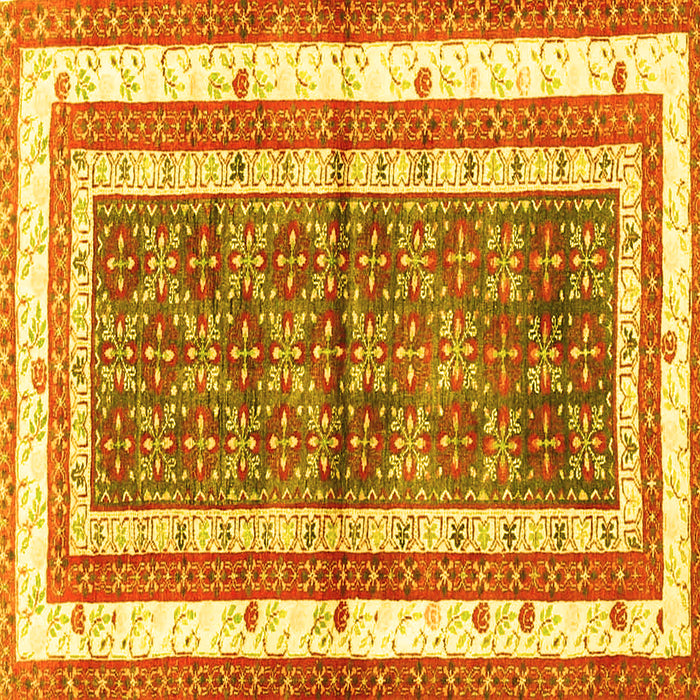 Square Persian Yellow Traditional Rug, tr4576yw