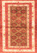 Serging Thickness of Machine Washable Persian Orange Traditional Area Rugs, wshtr4576org