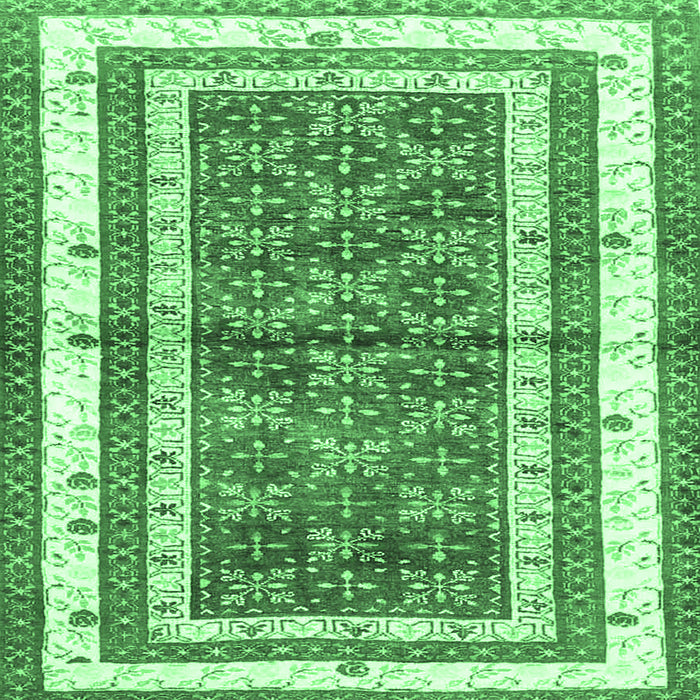 Square Persian Emerald Green Traditional Rug, tr4576emgrn