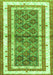 Serging Thickness of Machine Washable Persian Green Traditional Area Rugs, wshtr4576grn