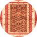 Machine Washable Persian Orange Traditional Area Rugs, wshtr4576org