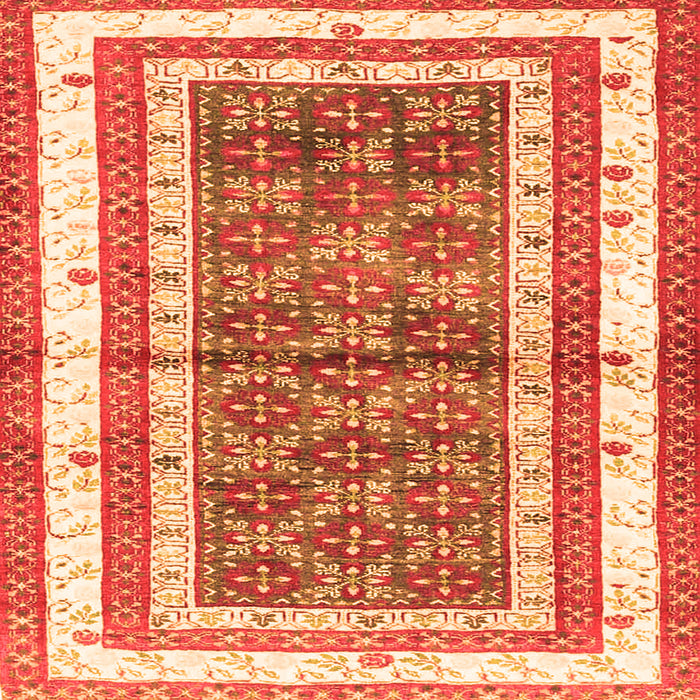 Serging Thickness of Persian Orange Traditional Rug, tr4576org