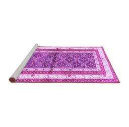 Sideview of Machine Washable Persian Purple Traditional Area Rugs, wshtr4576pur