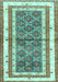 Machine Washable Persian Turquoise Traditional Area Rugs, wshtr4576turq