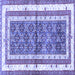 Square Machine Washable Persian Blue Traditional Rug, wshtr4576blu