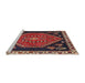 Sideview of Machine Washable Traditional Dark Almond Brown Rug, wshtr4577