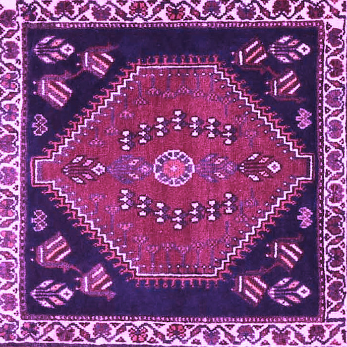 Square Machine Washable Persian Purple Traditional Area Rugs, wshtr4577pur