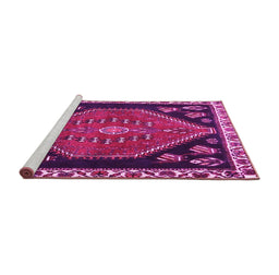 Sideview of Machine Washable Persian Pink Traditional Rug, wshtr4577pnk