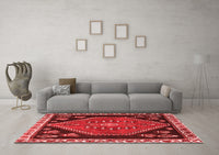 Machine Washable Persian Red Traditional Rug, wshtr4577red