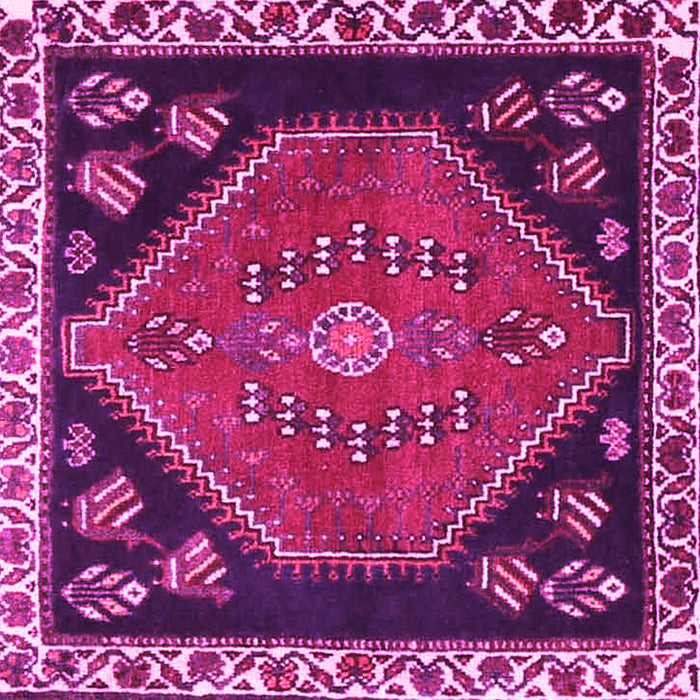 Square Machine Washable Persian Pink Traditional Rug, wshtr4577pnk