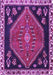 Machine Washable Persian Purple Traditional Area Rugs, wshtr4577pur