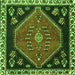 Round Machine Washable Persian Green Traditional Area Rugs, wshtr4577grn